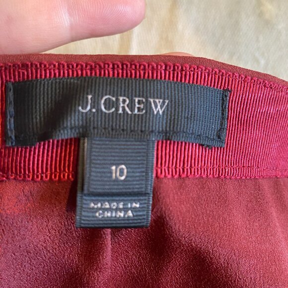 J. Crew Maroon Burgandy Pleated Maxi Length Skirt Sz. 10, NWOT - Picture 4 of 4